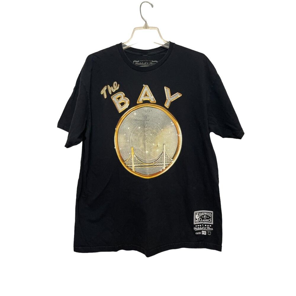 Mitchell & Ness Golden‎ State Warriors x E-40 The Bay T-shirt Men Size XL Black